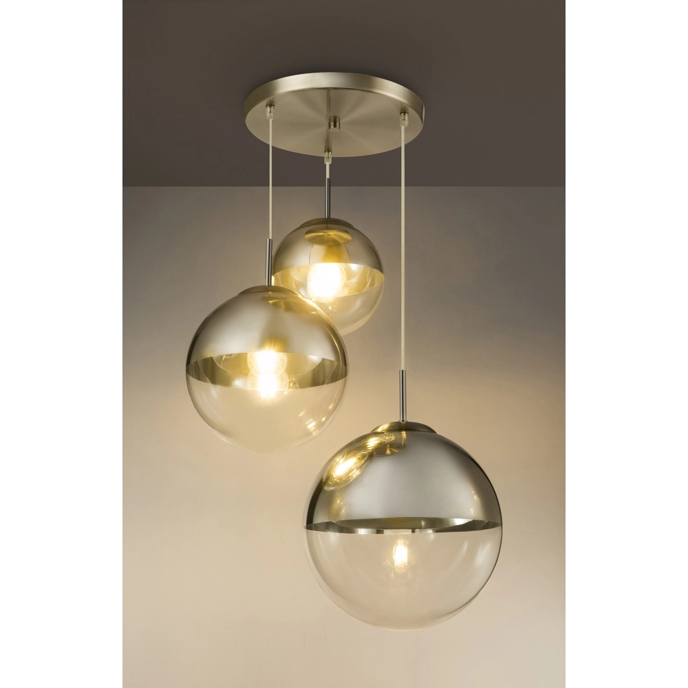 Lampe pendante à 3 lampes Varus nickel Globo 9007371383443
