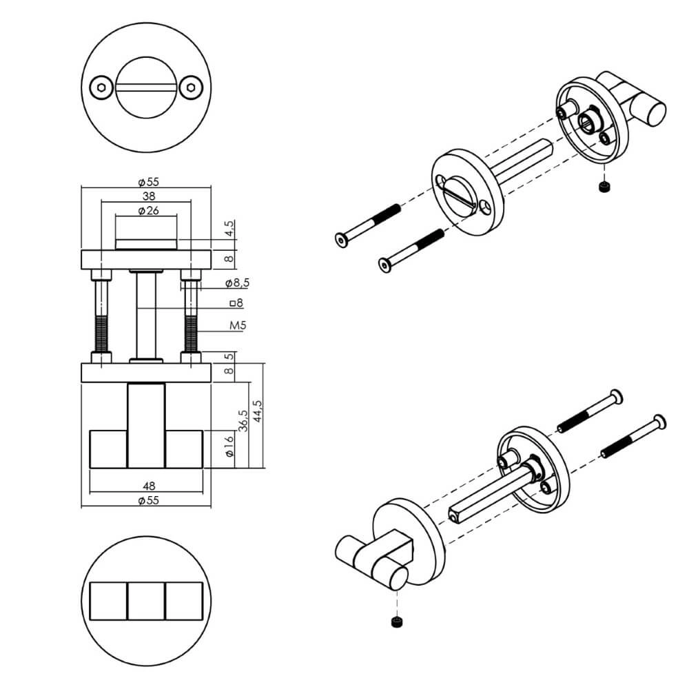 Fermeture des toilettes Shiraat Laiton droit mat Intersteel 8714186564264