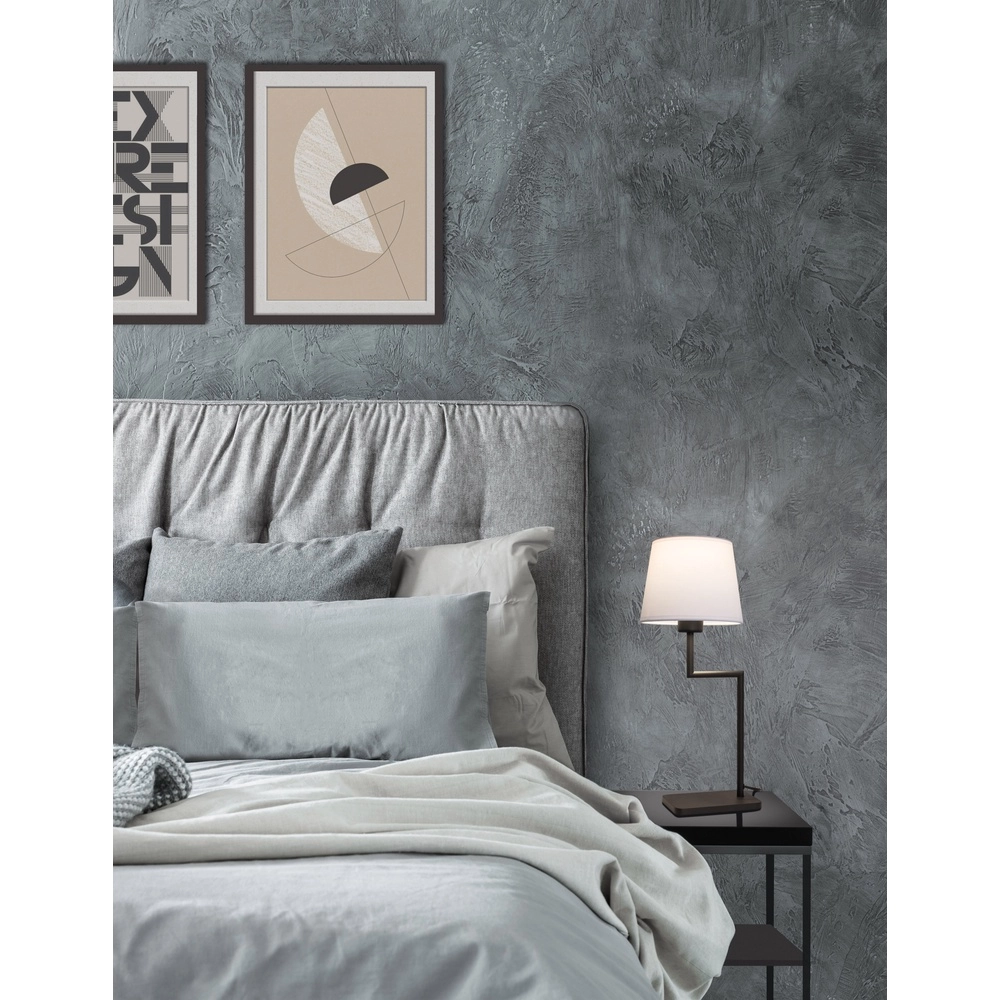 Lampe de table Savona noir avec capuche blanche