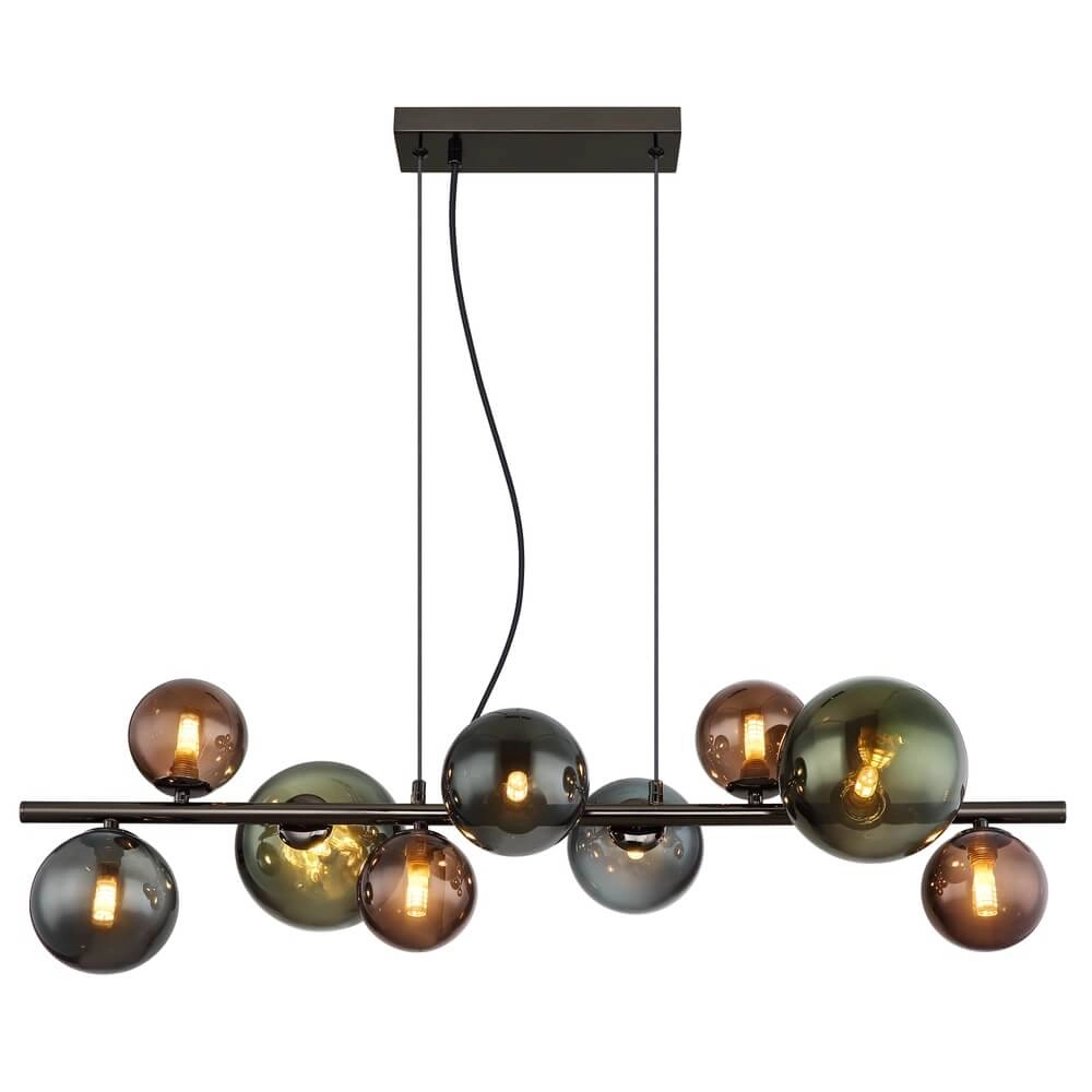 Suspension noire Riha Verre coloré 9 lumières Globo 9007371456116