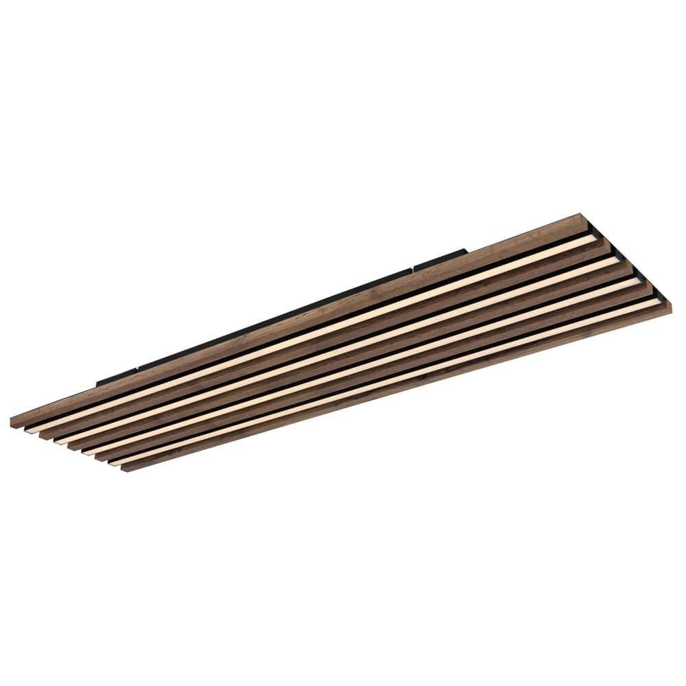 Plafonnier Hayden noir avec bois 120cm Globo 9007371516643