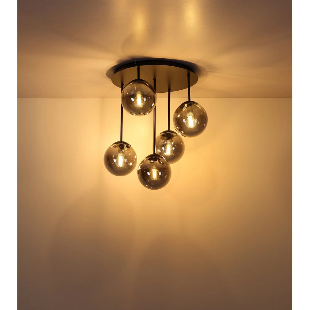 Lampe de plafond à 5 lumières Harmon Noir Globo 9007371592531