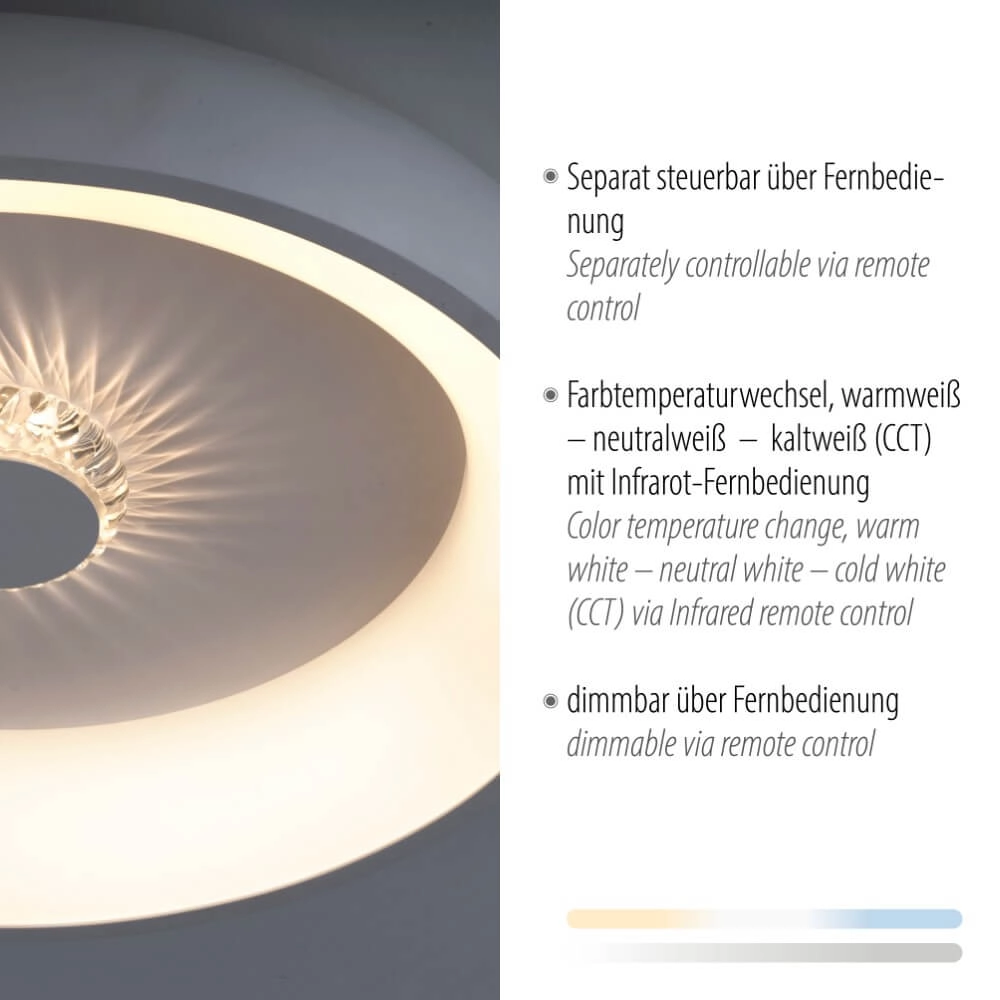 Plafonnier rond Vertigo blanc Ø 46,5cm Just Light 4043689994709