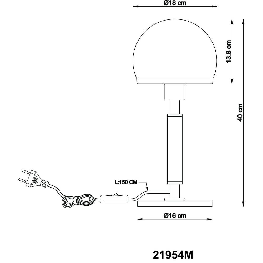 Lampe de table Haku Or avec verre blanc Globo 9007371450312