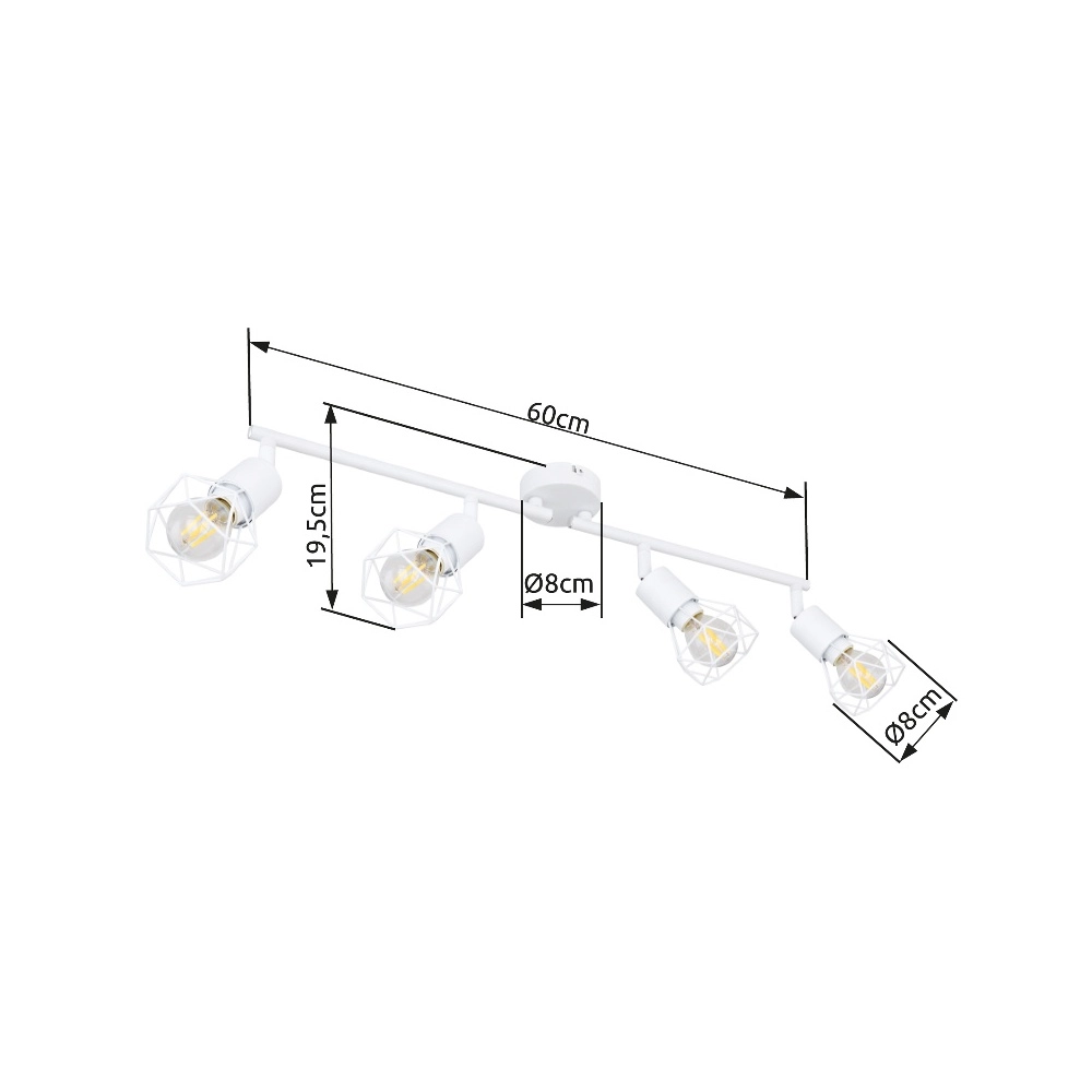 Lampe de plafond Xara I Blanc à 4 lumières Globo 9007371406999
