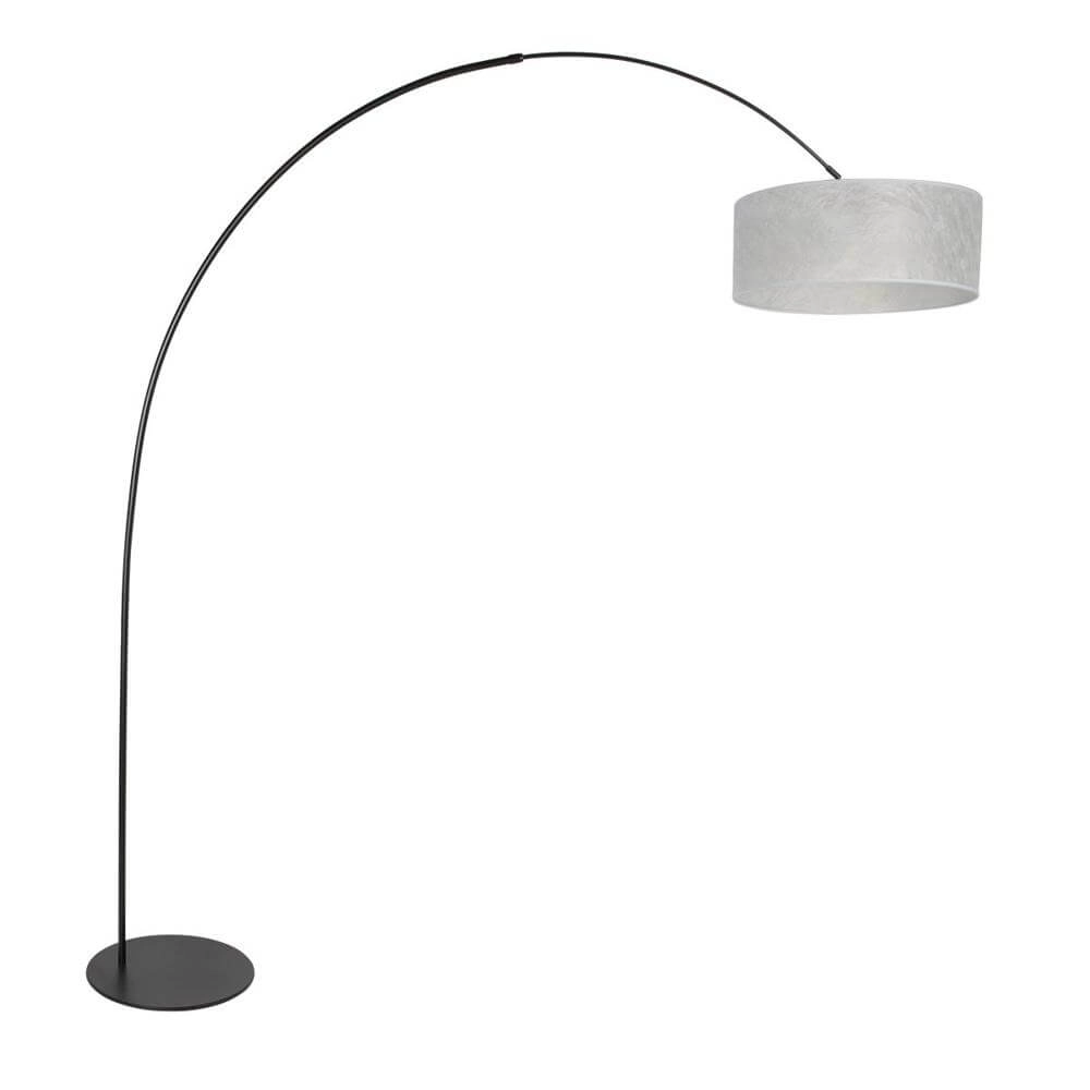 Lampadaire Curve noir avec abat-jour transparent blanc Ø 50cm Lampadaire Curve noir avec abat-jour transparent blanc Ø 50cm