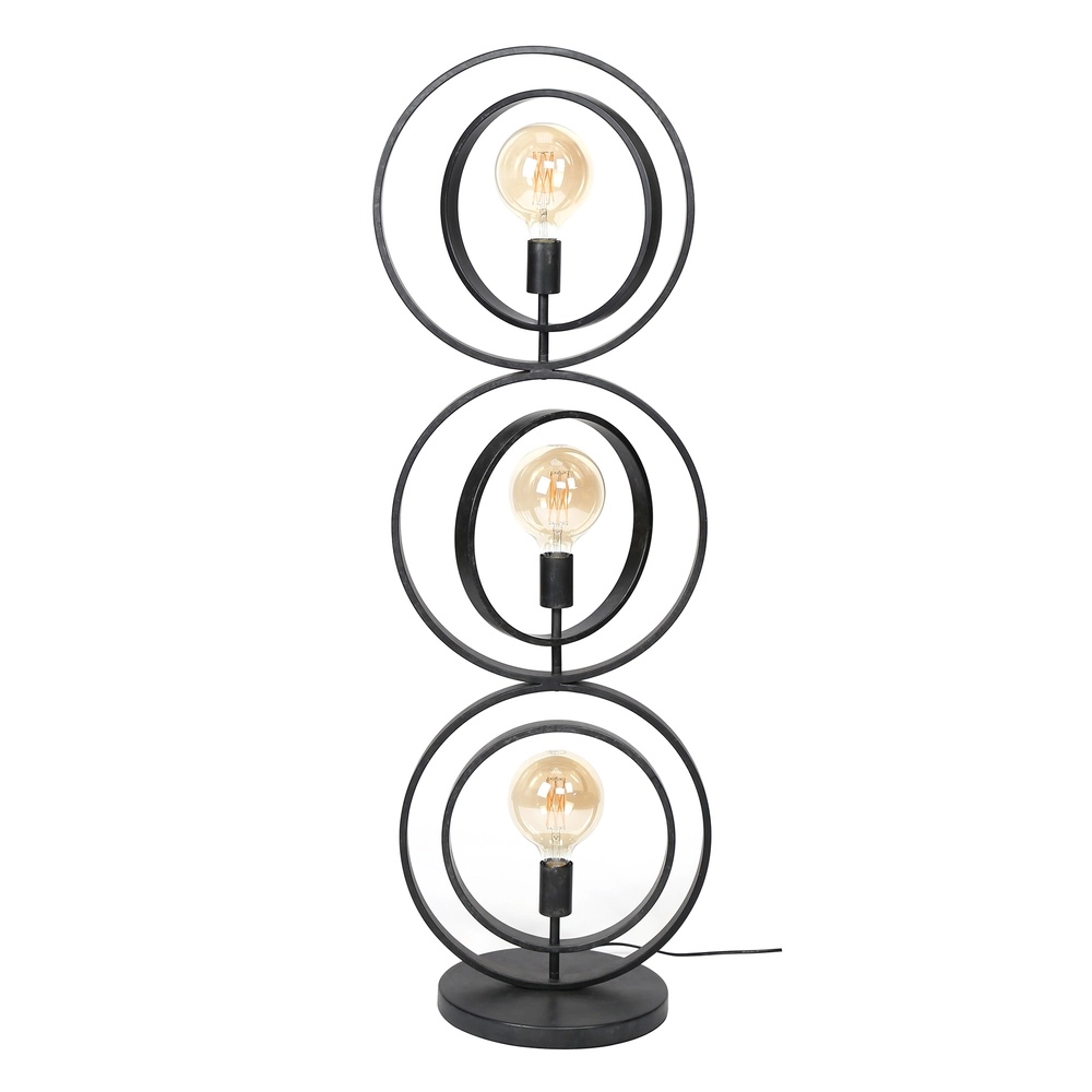 Lampe sur pied à 3 lumières en charbon Turn E27 - Ø 40cm Lyora 8716803513082