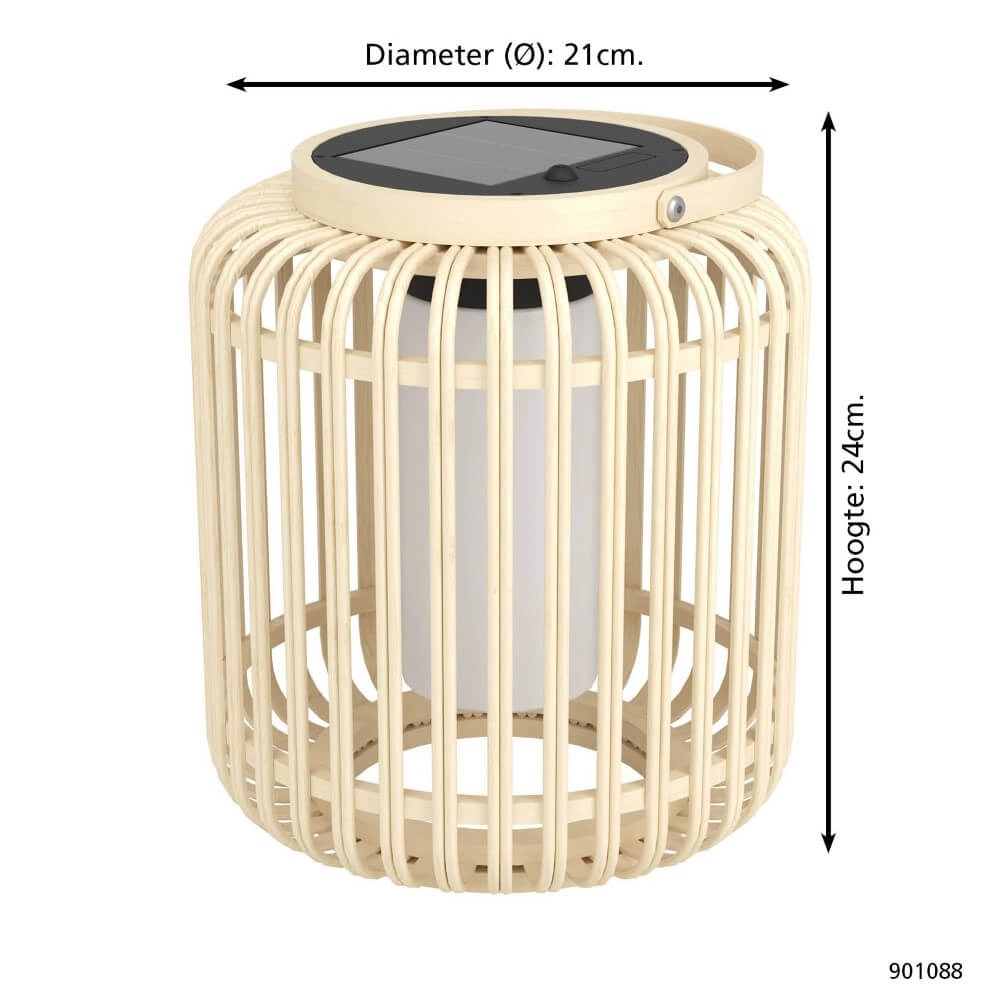 Lampe de table solaire Marliano rotin droit Eglo 9008606297955