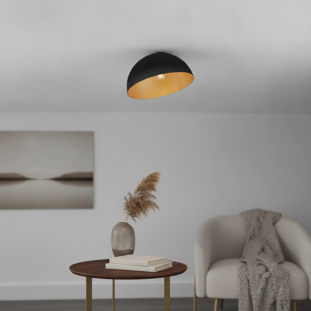 Plafonnier Onia noir avec or Ø 40cm