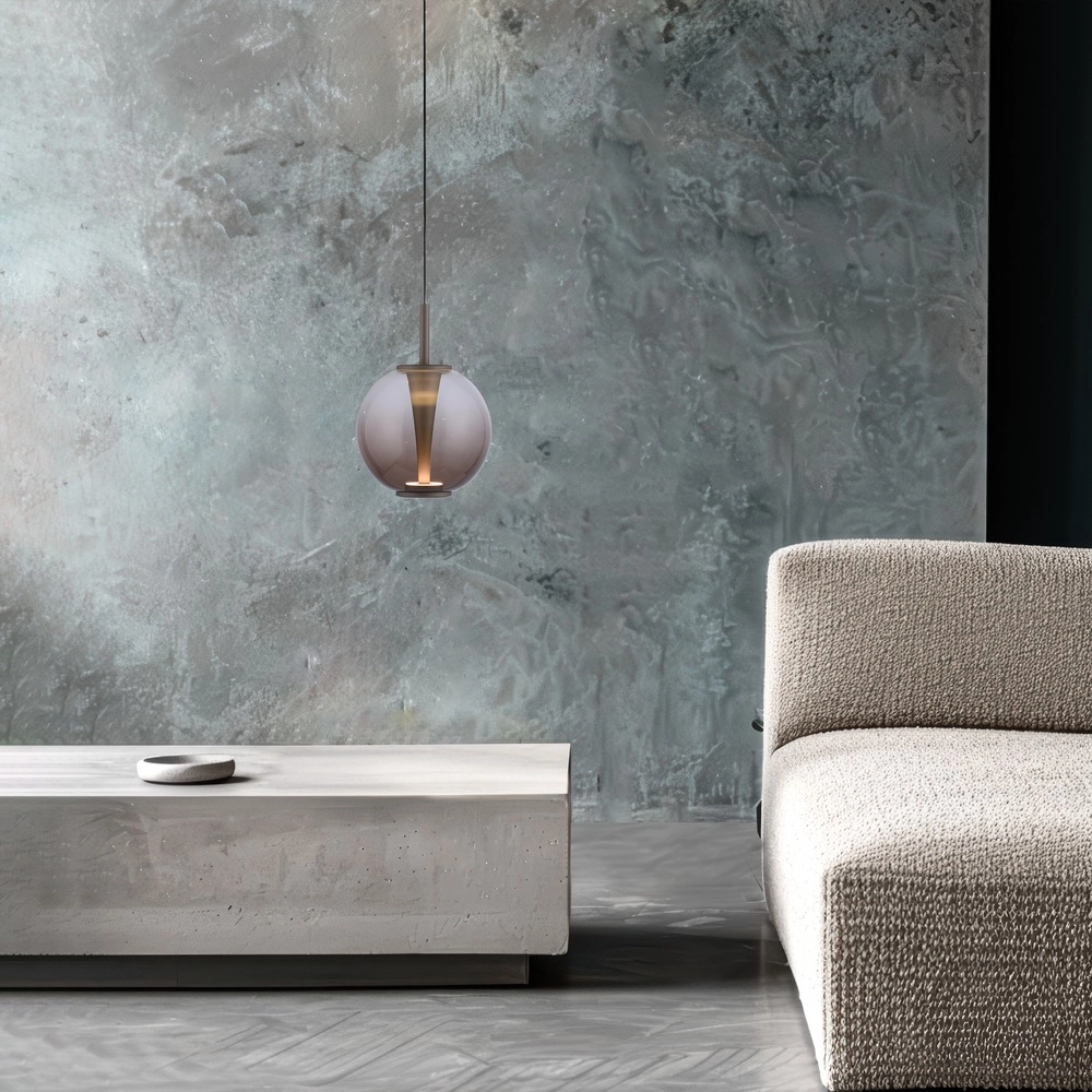 Suspension LED Pure Infinity avec verre ambré - Ø 18cm Paul Neuhaus 4012248399040