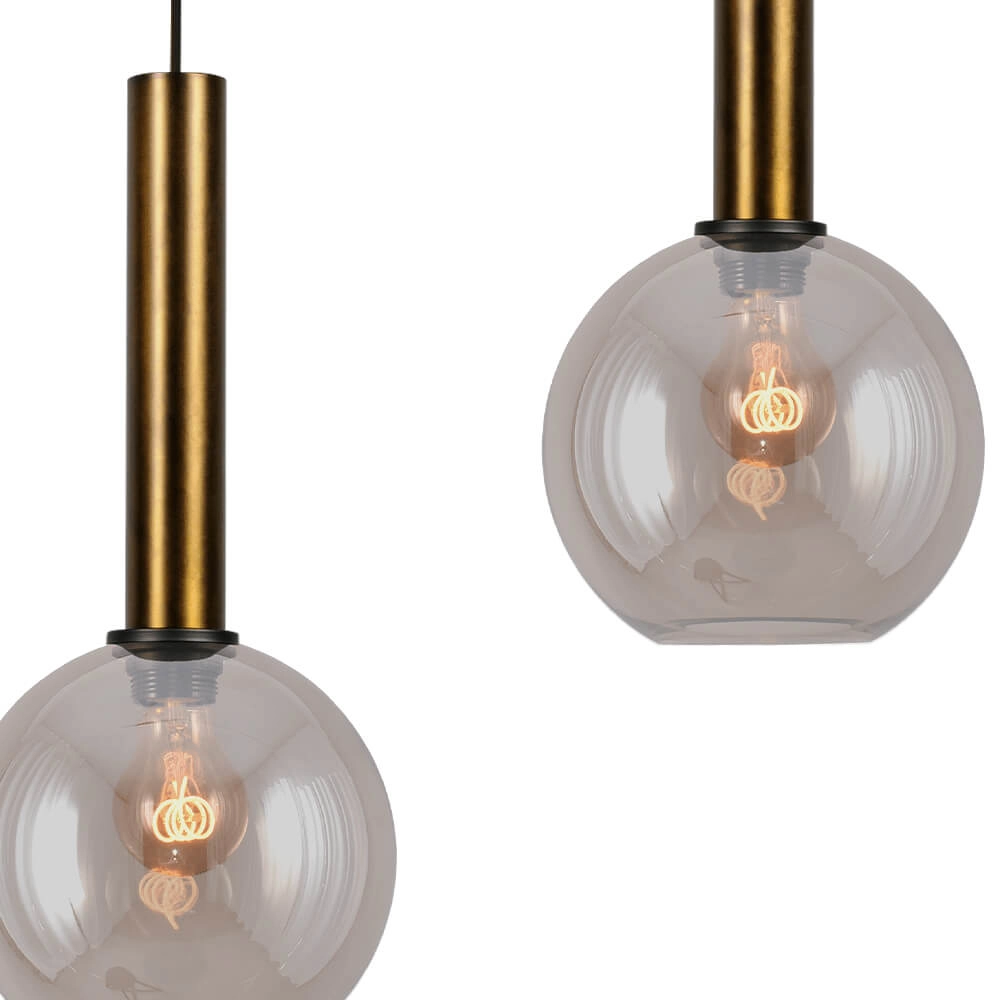 Lampe suspendue Bella 2 Laiton antique avec verre doré Masterlight 8718121344461