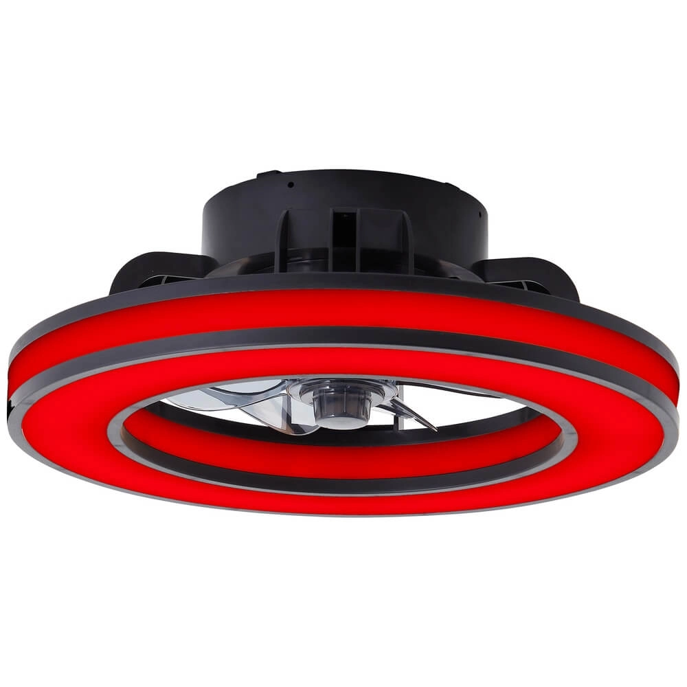 Ventilateur de plafond noir Mondello avec lampe RGB Brilliant 4004353453298