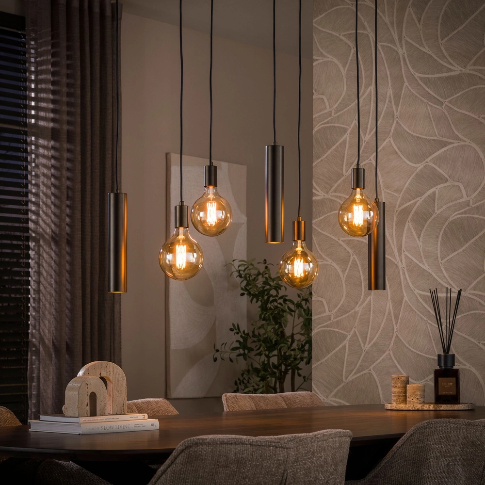 Lampe pendante de conception Senso Marron sienne à 7 lumières