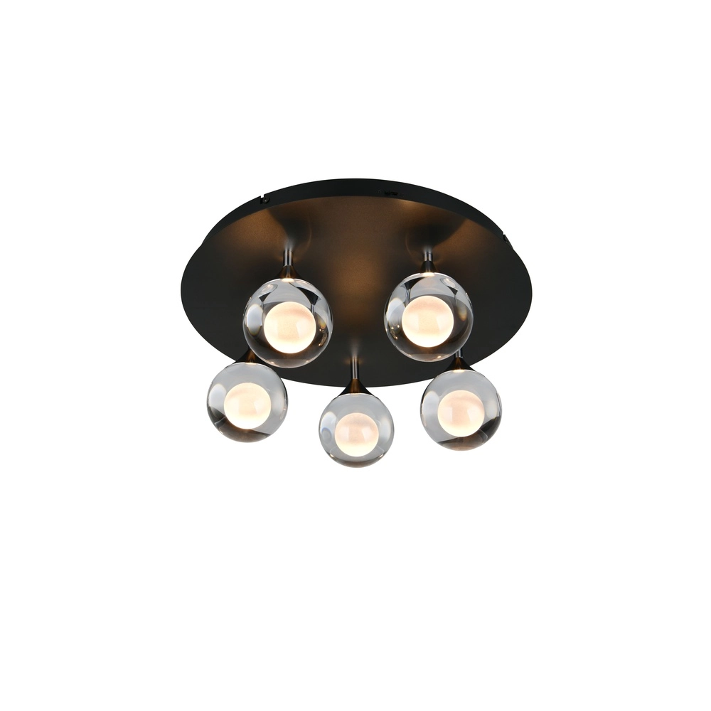 Lampe de plafond moderne Calista Chrome à 5 lumières