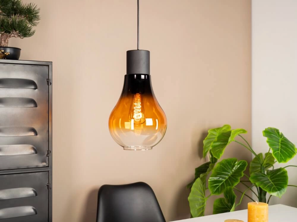 Lampe à suspension en verre ambré Chasely Ø 20 cm Eglo 9002759434595