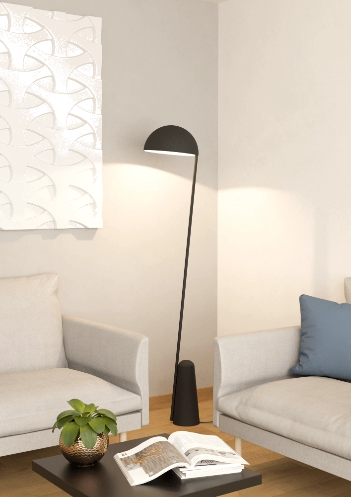 Lampe sur pied noire Aranzola Eglo 9008606240029