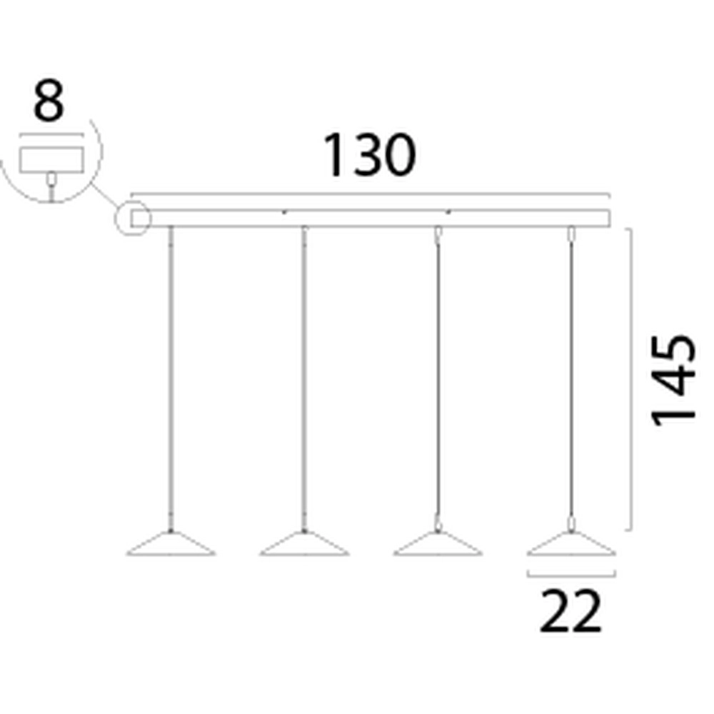 Lampe suspendue à 4 lumières Ceppo nickel Ø 22cm Masterlight 8718121358567