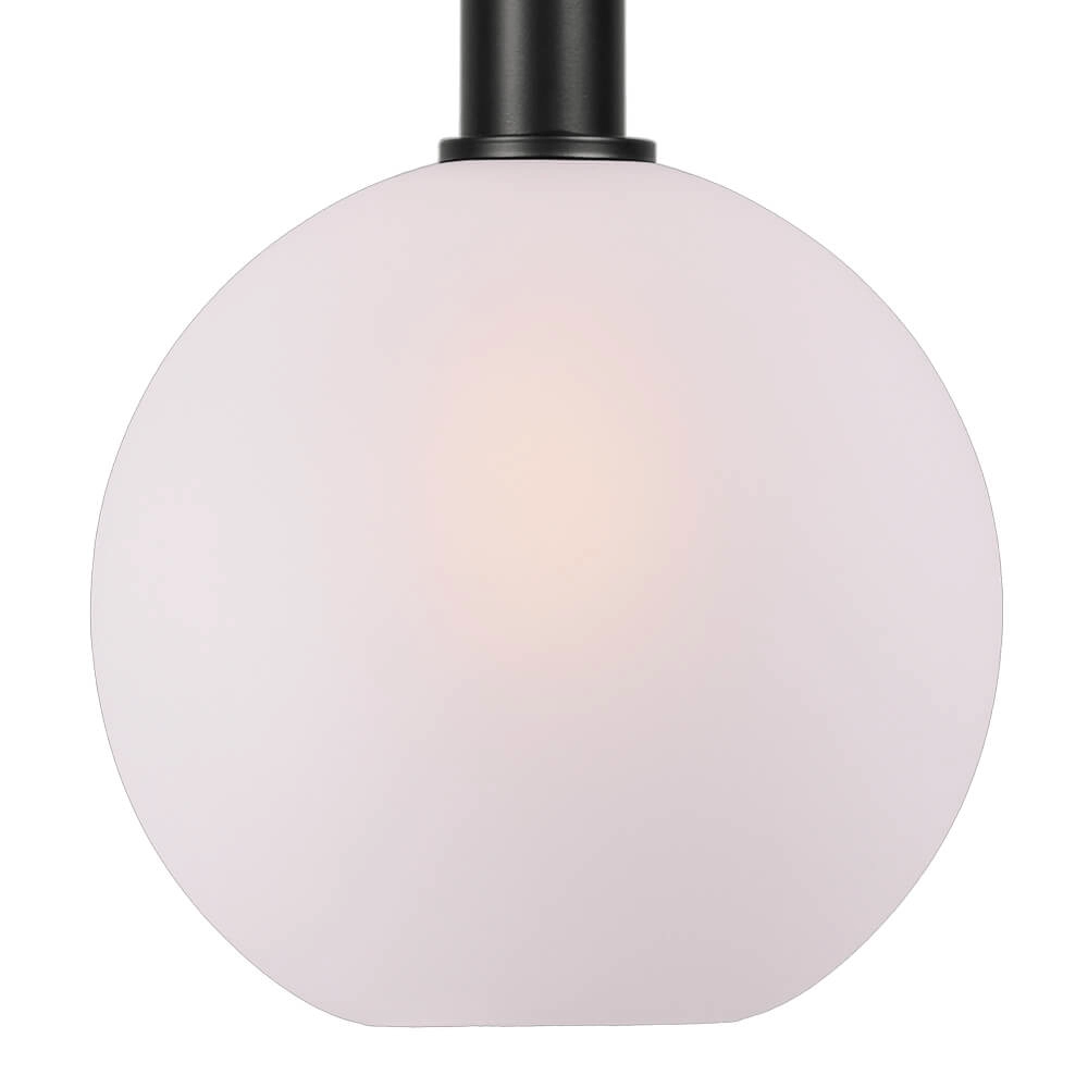 Lampe suspendue Ø 25cm Bella 2 Noir avec verre blanc mat Masterlight 8718121334349