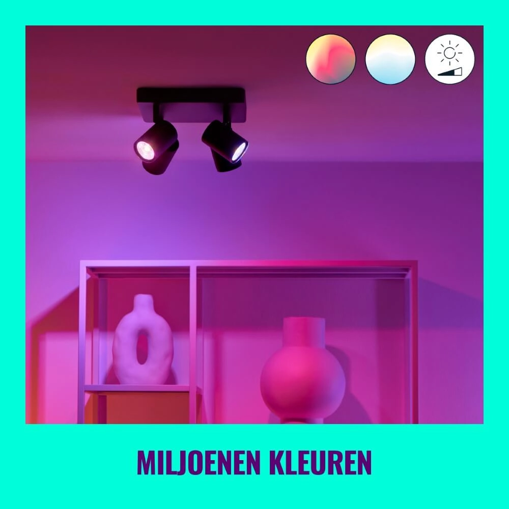 Spot en saillie 4 lumières Imageo intelligent - noir WiZ 8719514554573