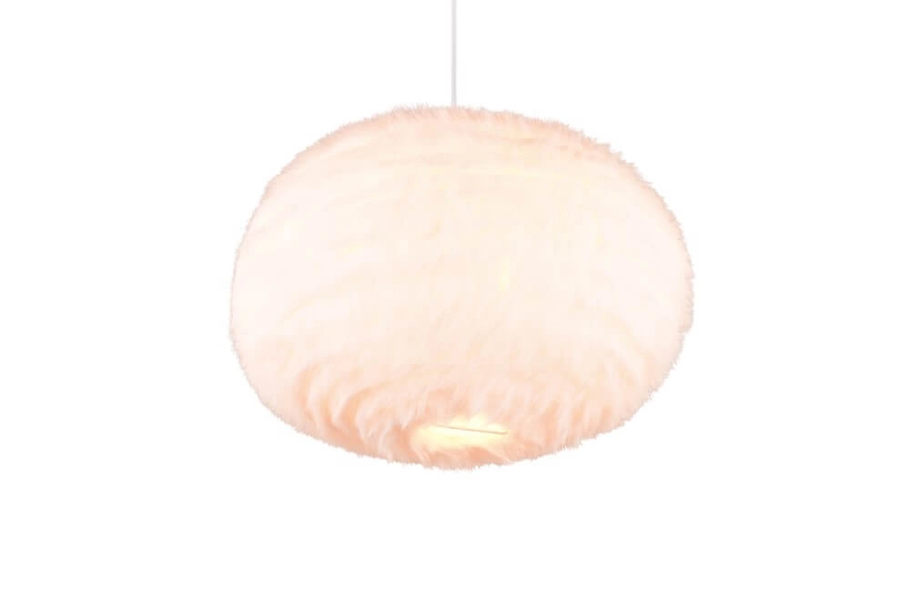 Lampe suspendue en tissu Furry crème Ø 50cm Trio 4017807600117