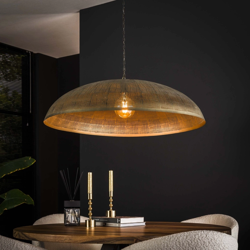 Lampe suspendue en treillis métallique Cosmic Ø 92cm - bronze cuivré