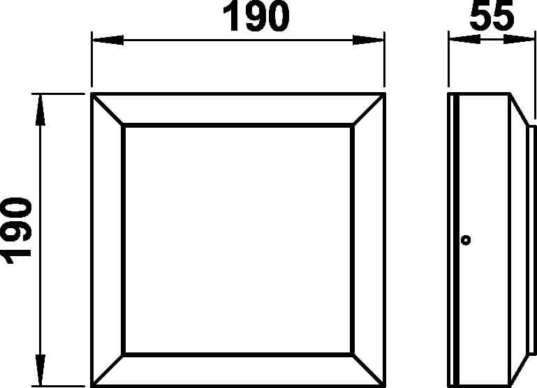 Applique carrée Parel 19cm-blanc Albert 4007235865608
