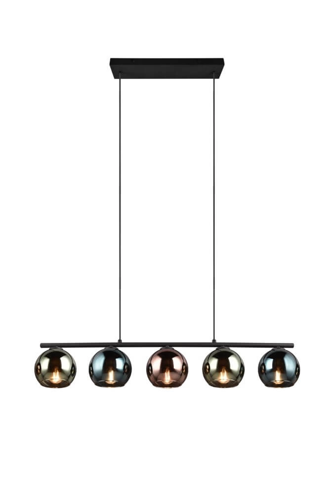 Lampe suspendue design Sheldon noir avec verre fumé Trio 4017807585254