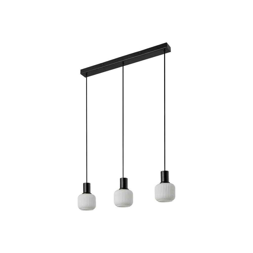 Suspension 3 lumières Milford noir et blanc Nordlux 5704924018671