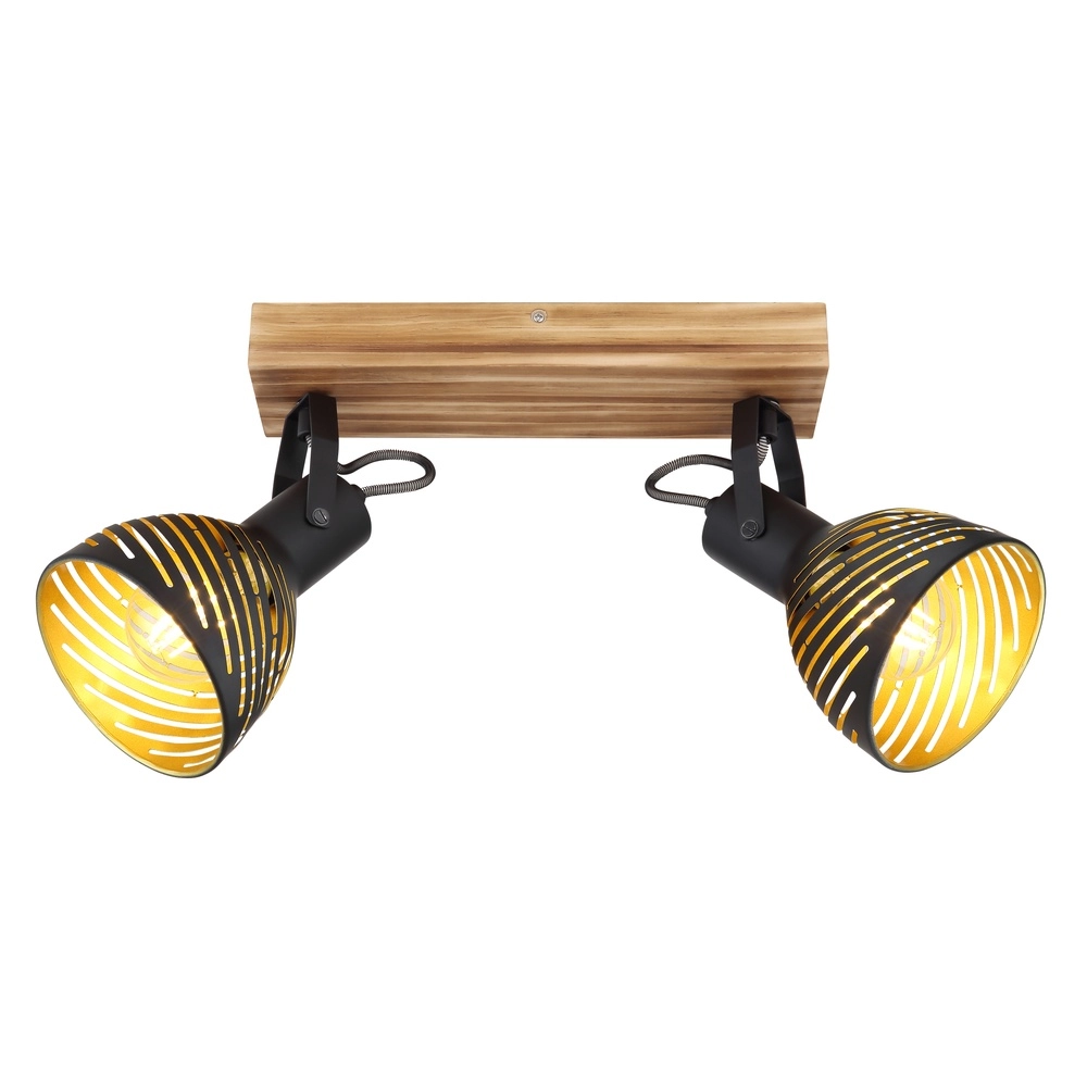Lampe de plafond Lenna Bois 2 clairs avec noir Globo 9007371422685