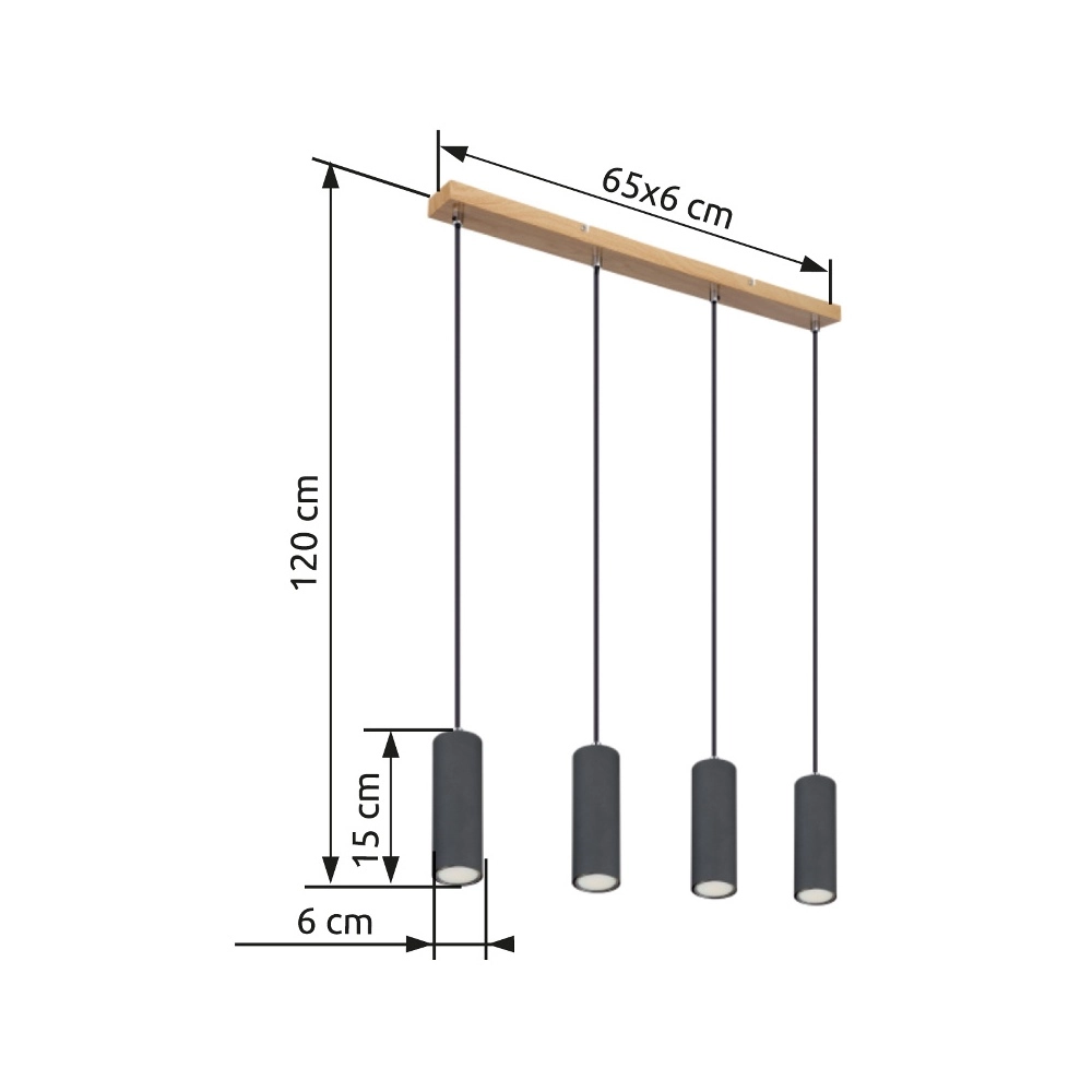 Lampe suspendue Robby Bois 4-léger Globo 9007371433544