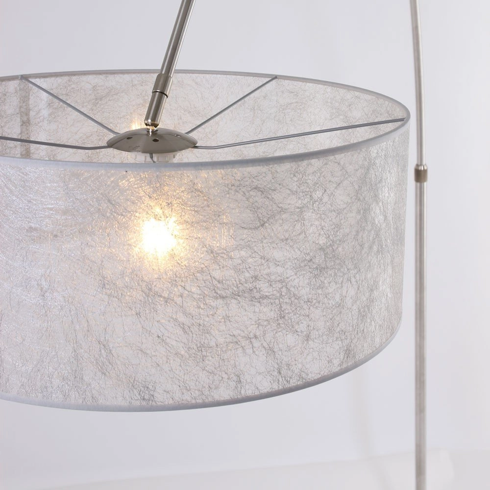 Lampe à arc Stresa Acier inoxydable avec abat-jour sizoflor argenté Steinhauer 8712746092905
