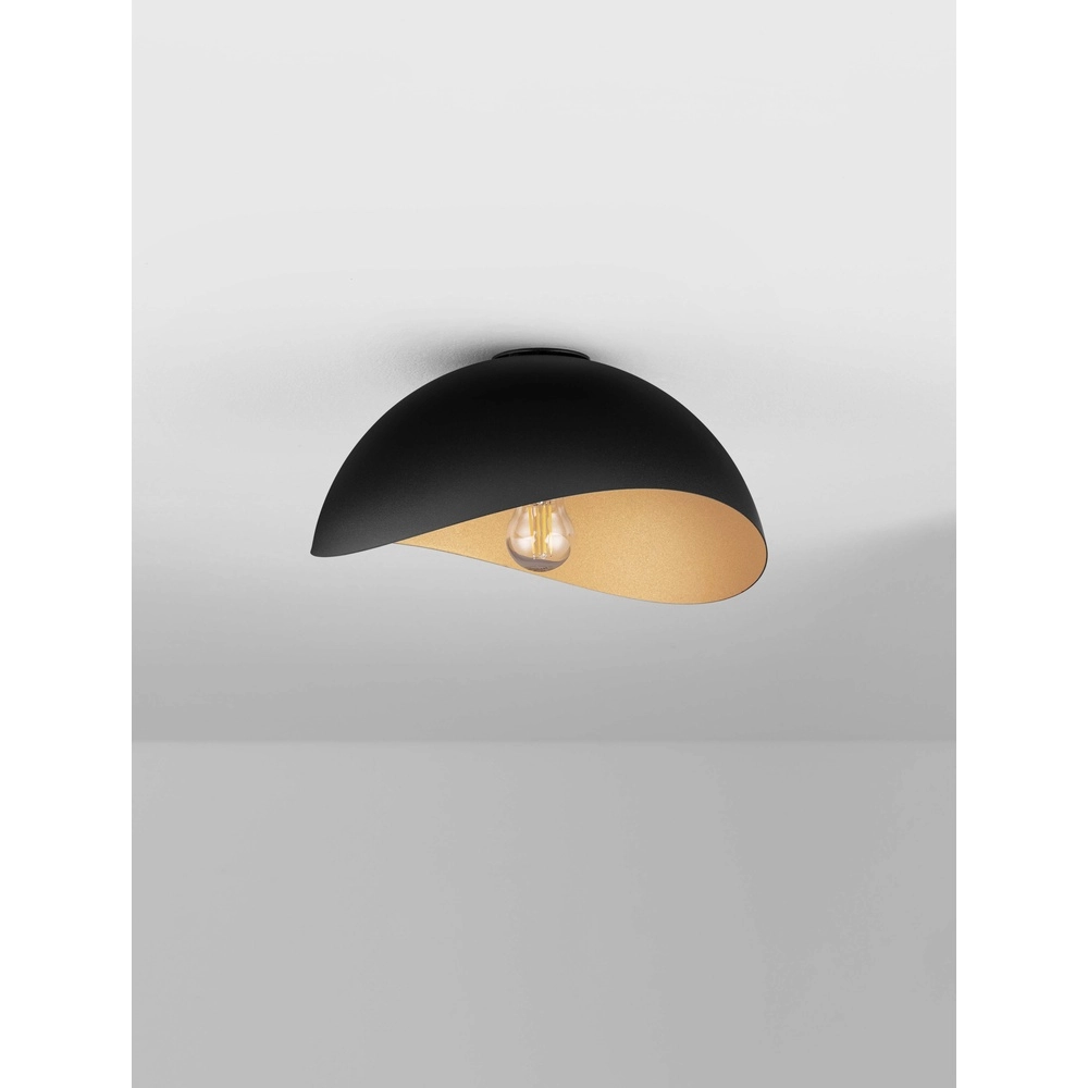Plafonnier Opsi noir avec or Ø 30cm Lyora 5212017458056