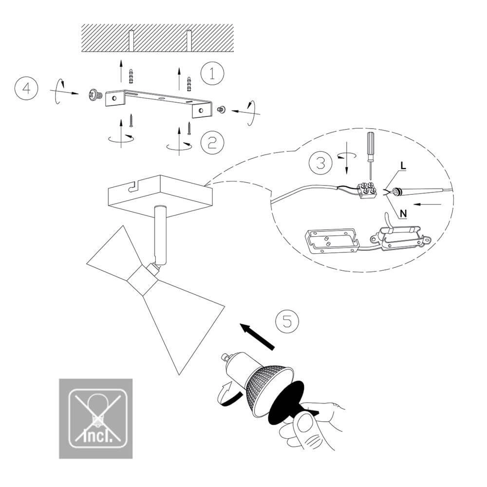 Applique murale design Preto noir avec or Steinhauer 8712746176285