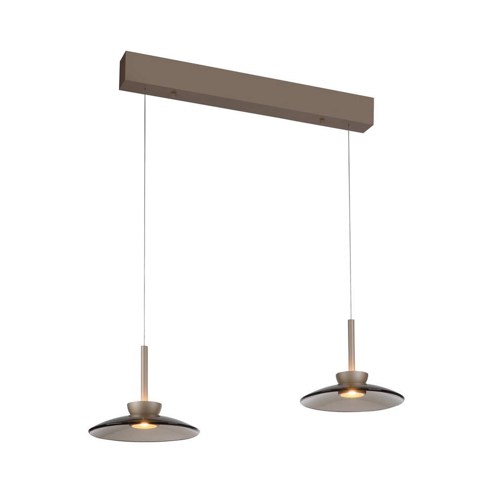 Lampe suspendue de table de salle à manger 2L Pure Moon Bronce avec verre ambré Paul Neuhaus 4012248392980