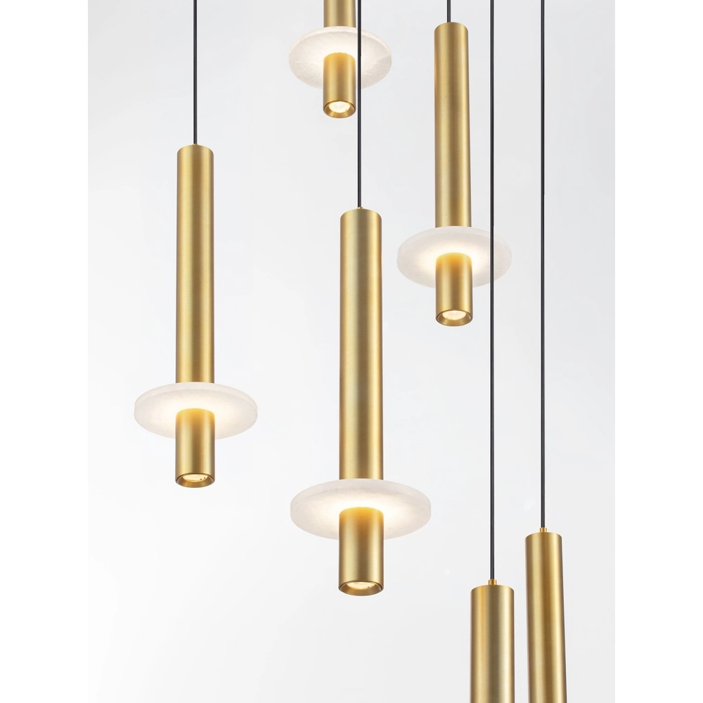 Lampe pendante de conception Noemi or avec blanc Ø 62cm Lyora 5212063503328
