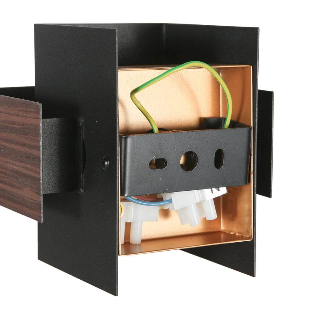 Applique murale Muro noir avec bois S Steinhauer 8712746177749