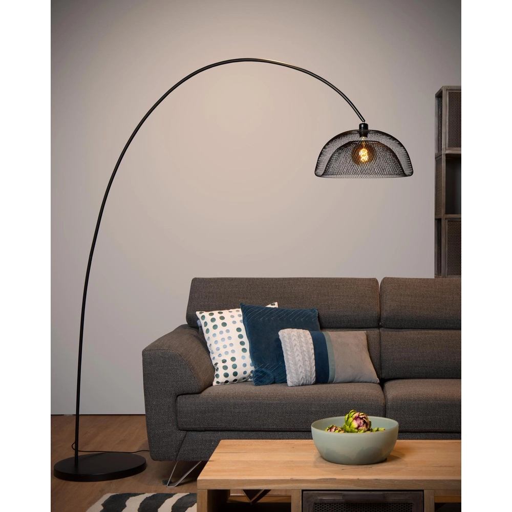 Lampe à arc maillée Mesh Noir Lucide 5411212302519
