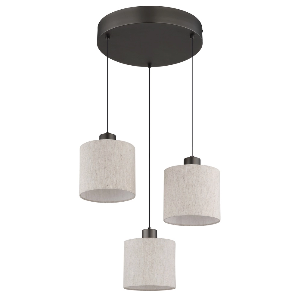 Lampe suspendue en métal à canon Thea Round à 3 lumières Globo 9007371586042