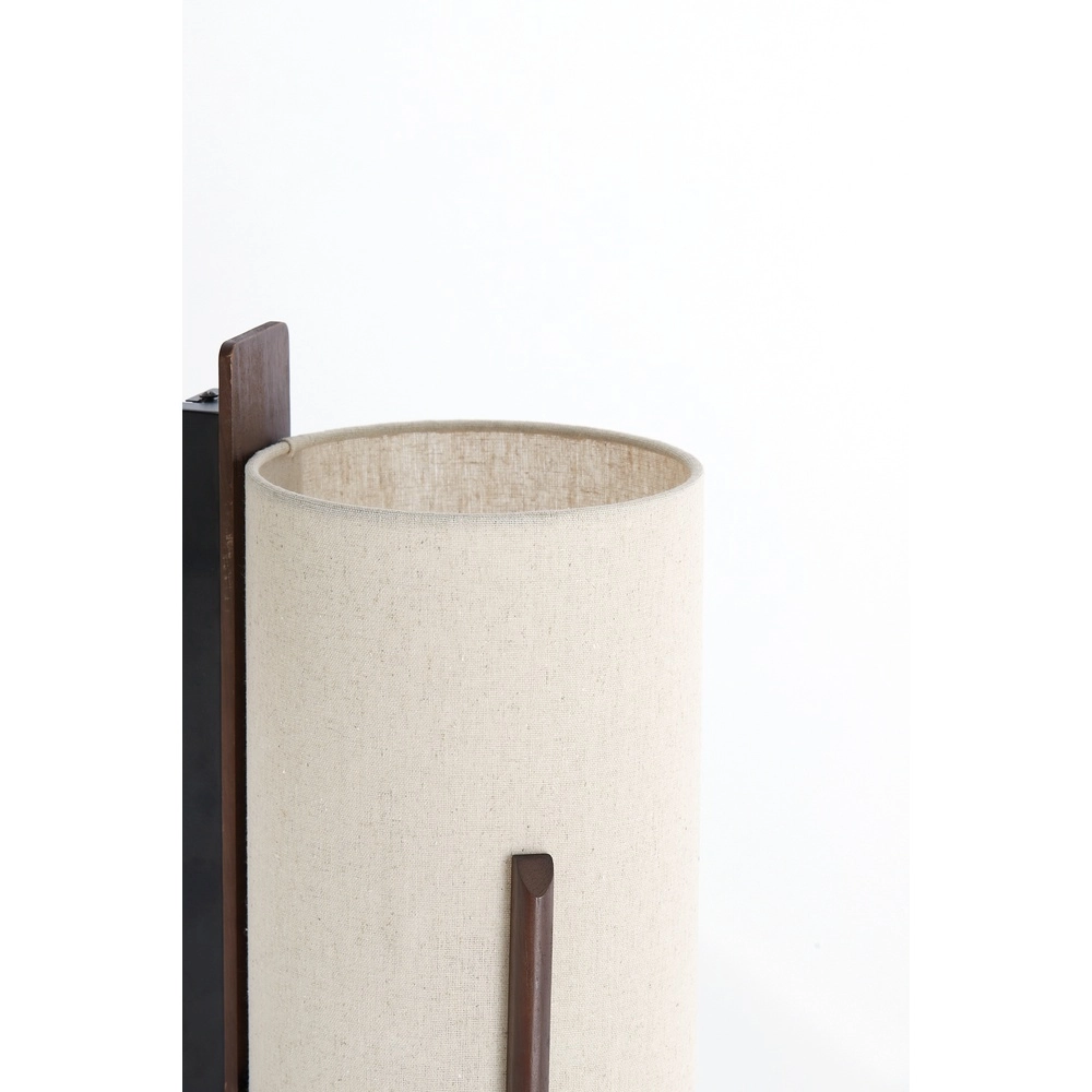 Lampe murale à design danois Litto brun noix avec lin Light & Living 8717807792732