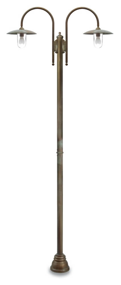 Lampe sur pied Transimeno L - laiton vieilli 2 lumières