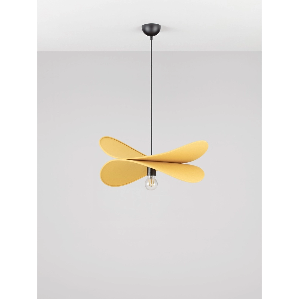 Lampe pendante moderne Luve noir avec jaune Lyora 5212017493705