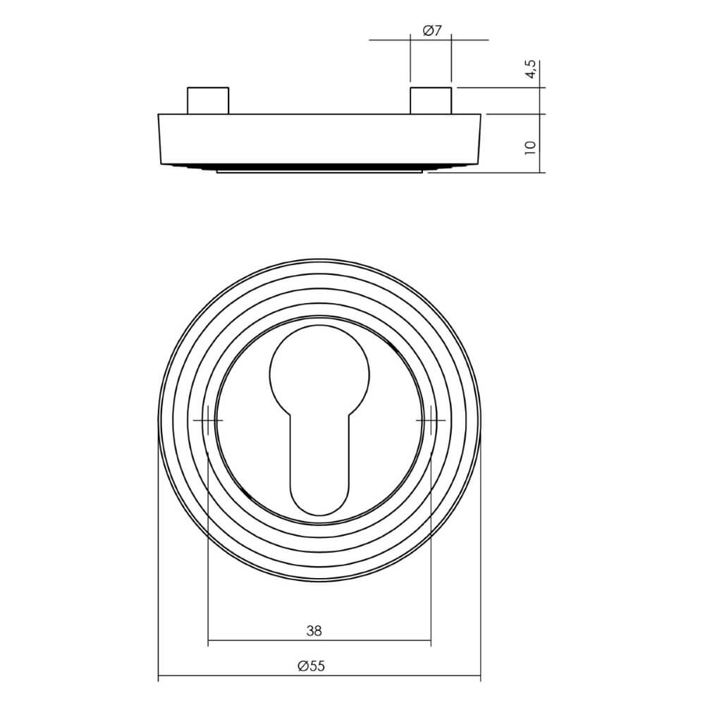 Rosace cylindrique Tira Rond vieux gris Intersteel 8714186579770