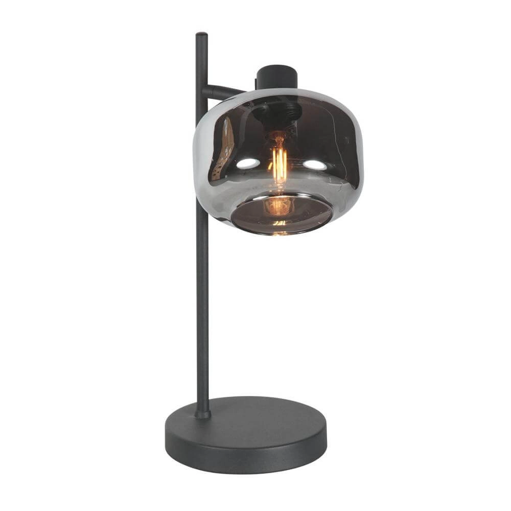 Lampe de table noire Tenebris avec verre fumé Steinhauer 8712746178142