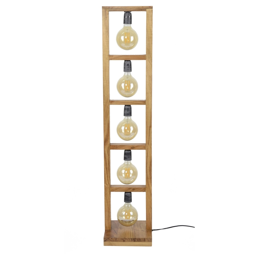 Lampe de sol en bois Modulo 5x E27 - Acacia solide Lyora 8716803513013