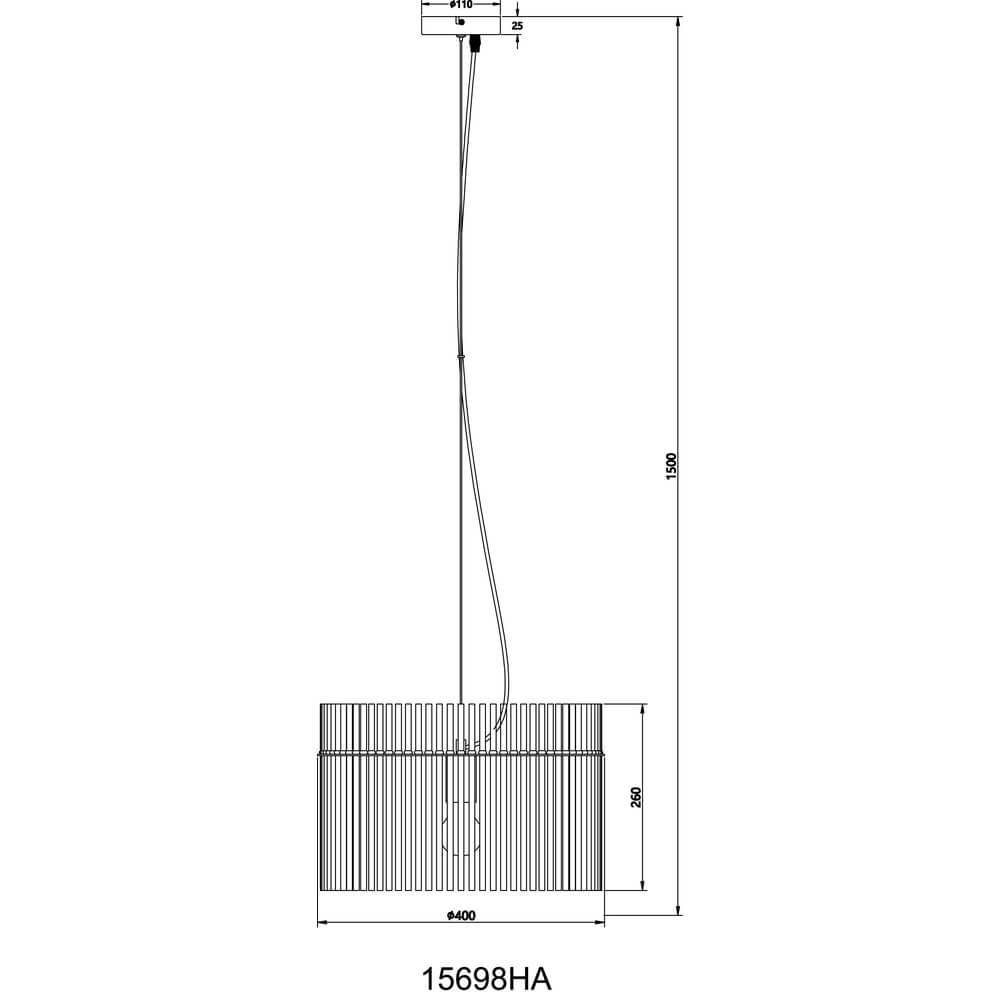 Suspension noire Gorley avec verre ambré Ø 40cm Globo 9007371465996