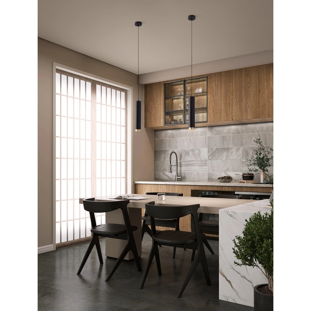 Suspension Nessi noir avec or Lyora 5212017475183