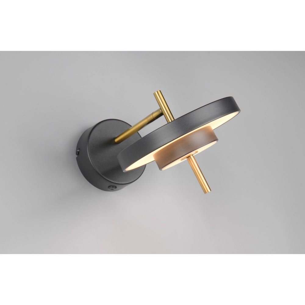 Applique murale moderne Keaton noir avec or Trio 4017807655742