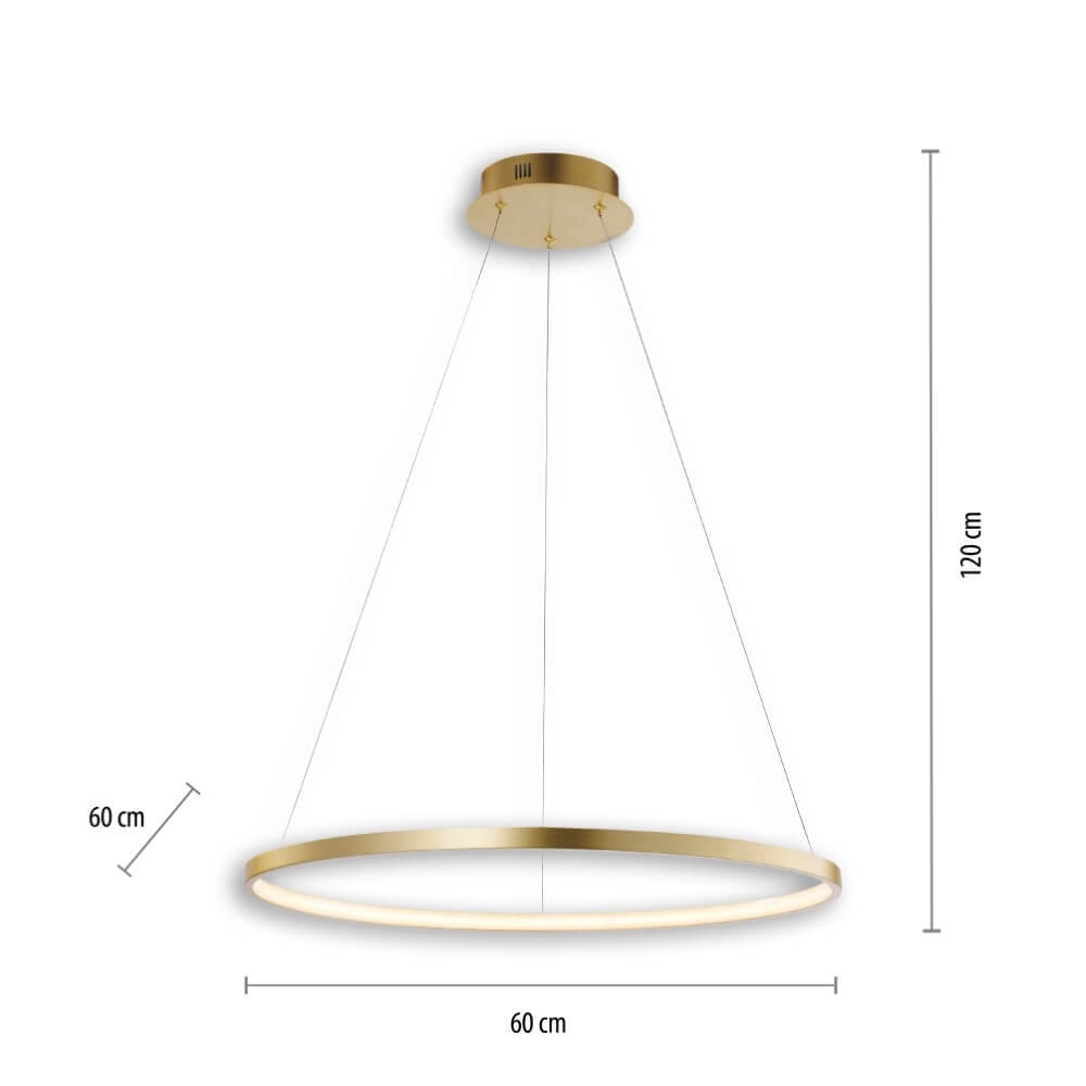 Lampe suspendue ronde Circle or Ø 60cm Just Light 4043689960414