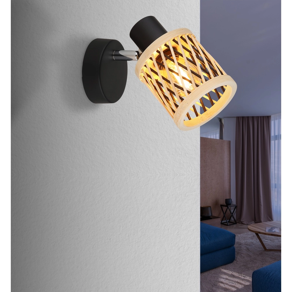 Lampe murale Mali noir avec un bonnet Globo 9007371528714