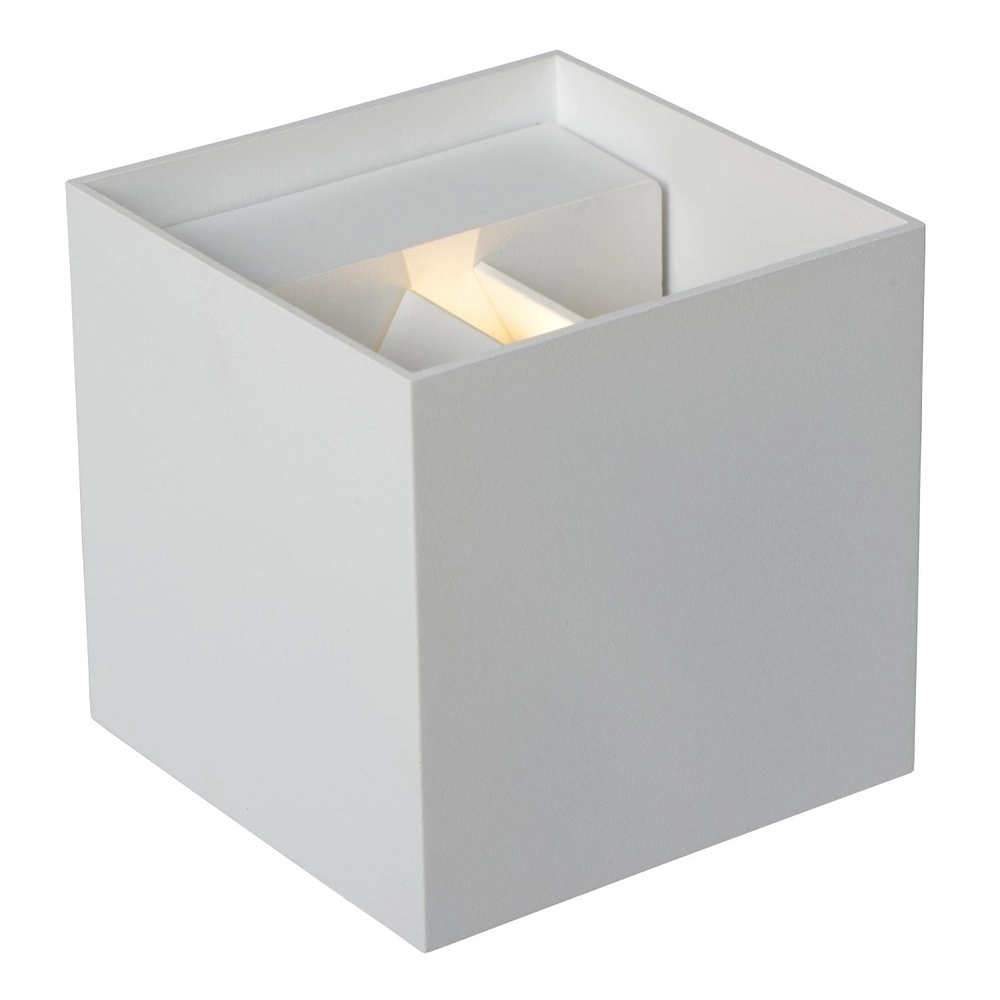Projecteur mural carré Axi 2 x 7W IP54 blanc Lucide 5411212690012